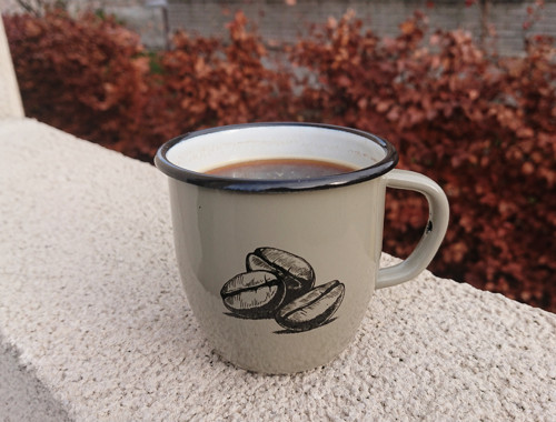 Plecháček s obrázkem kávy